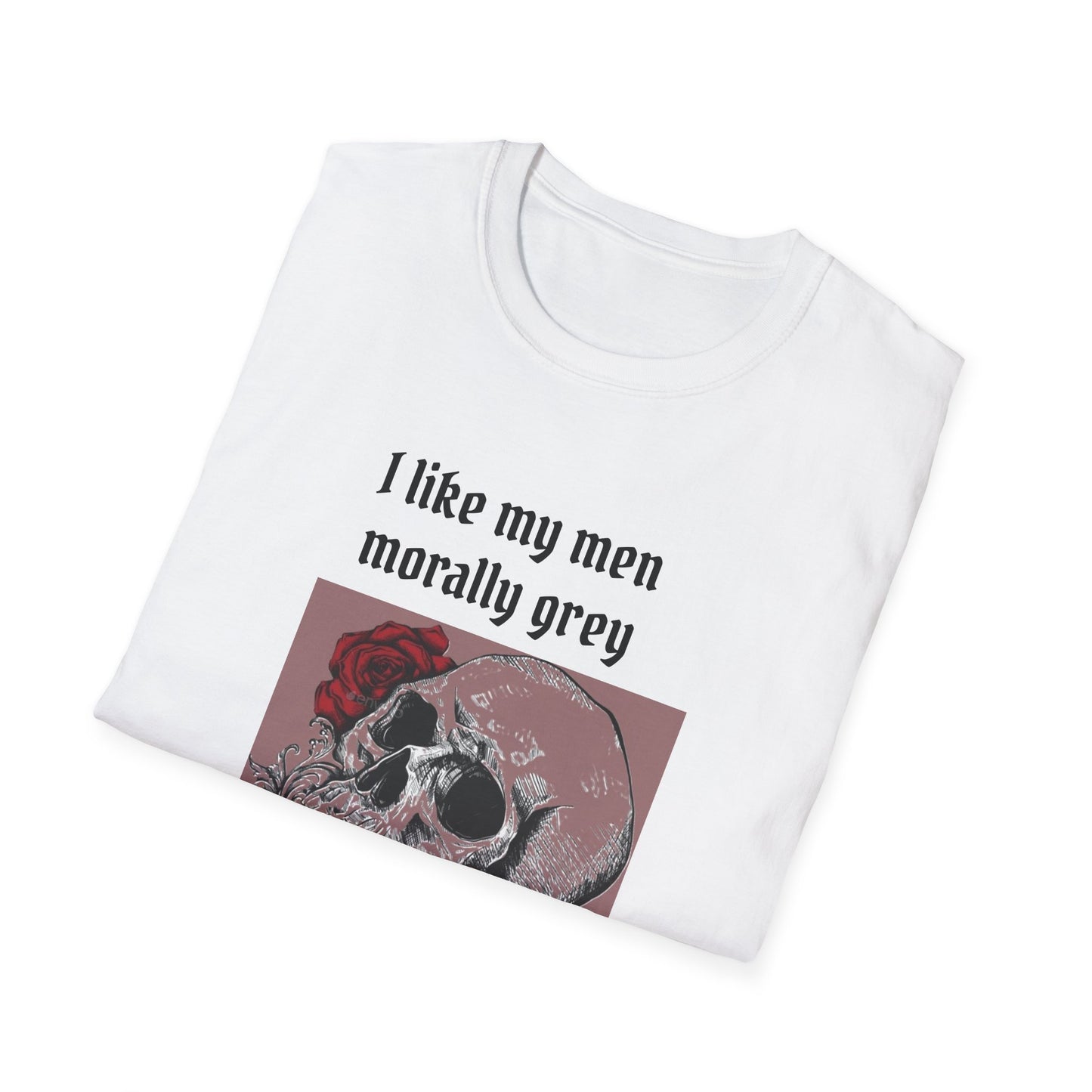 Morally Grey Skull T-Shirt, Dark Humor Tee, Unisex Graphic Shirt, Trendy Casual Wear, Perfect for Gifts or Fun Days Out