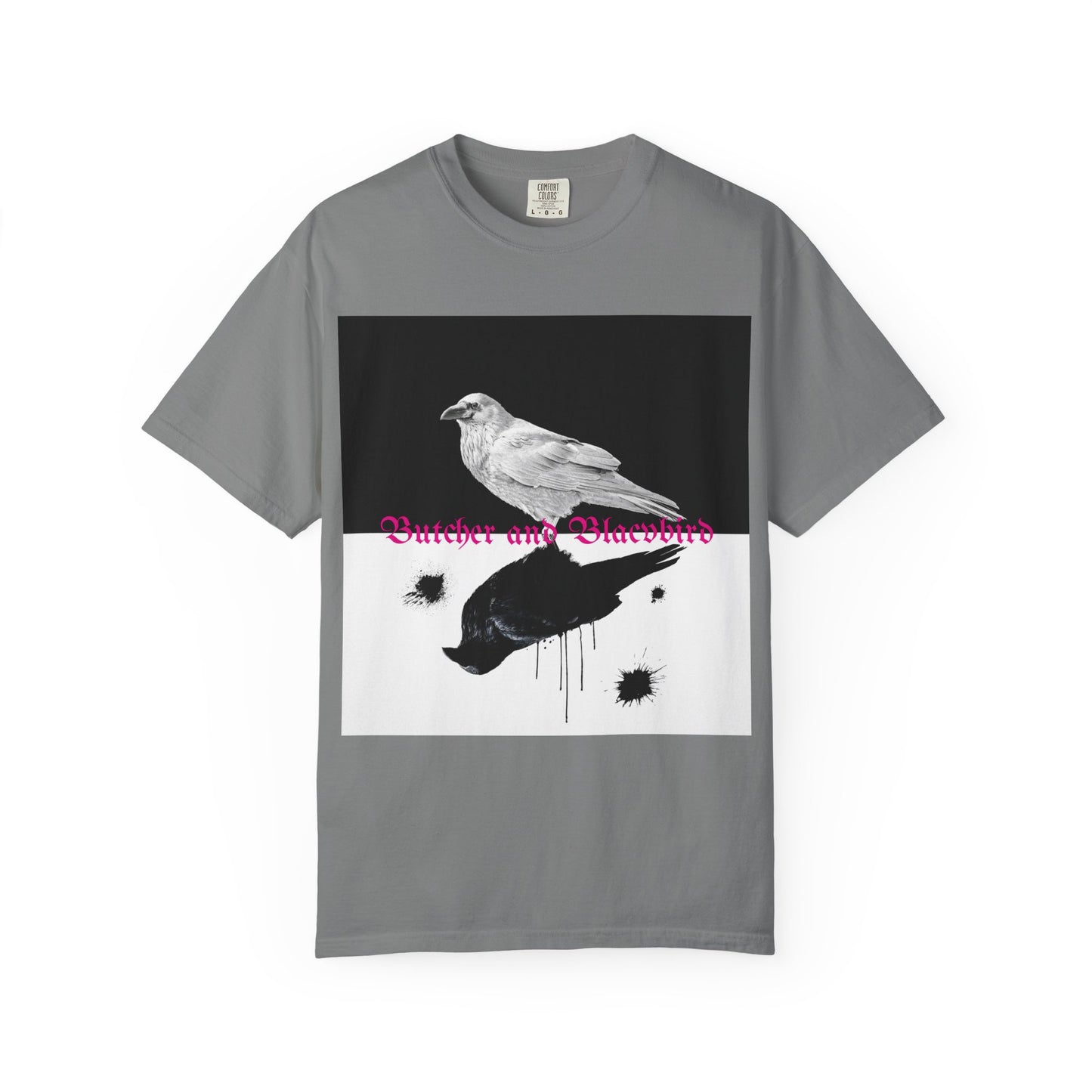 Stylish Unisex Garment-Dyed T-Shirt with Artistic Bird Print, Casual Wear, Graphic Tee, Gift for Bird Lovers, Streetwear