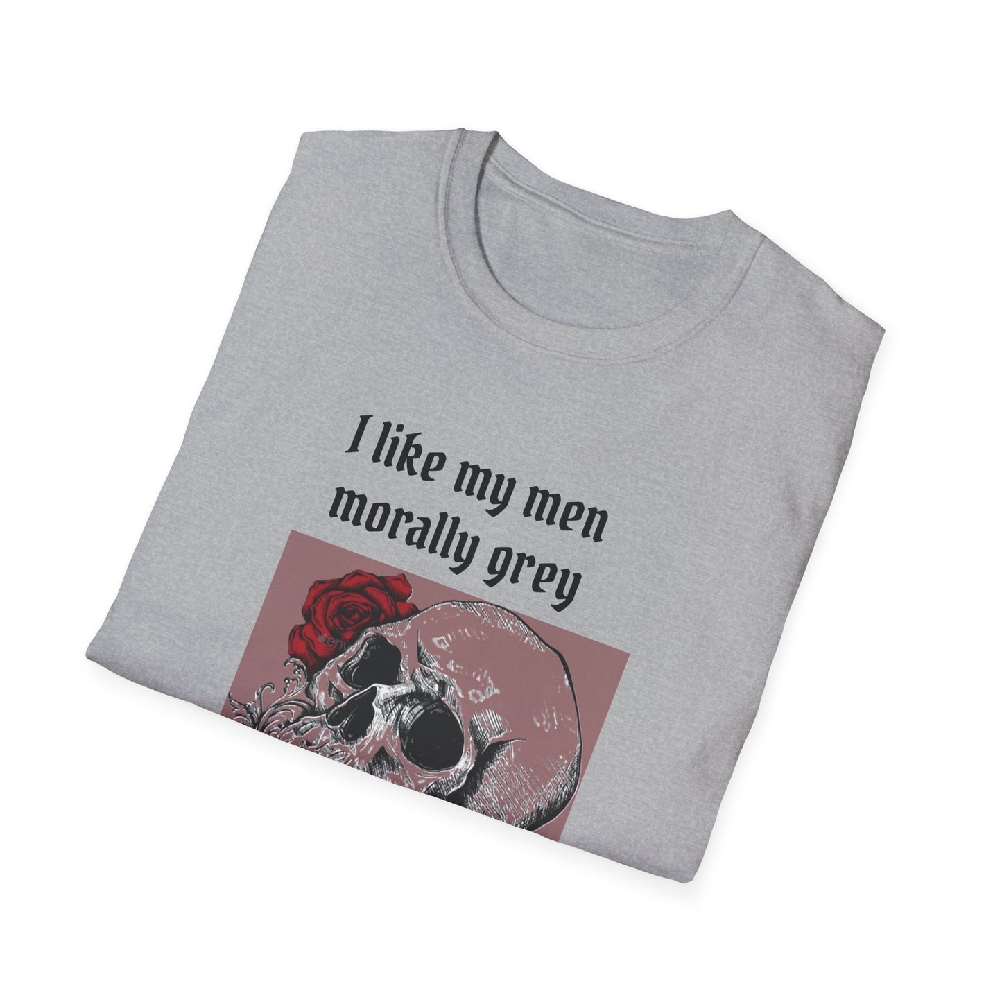 Morally Grey Skull T-Shirt, Dark Humor Tee, Unisex Graphic Shirt, Trendy Casual Wear, Perfect for Gifts or Fun Days Out