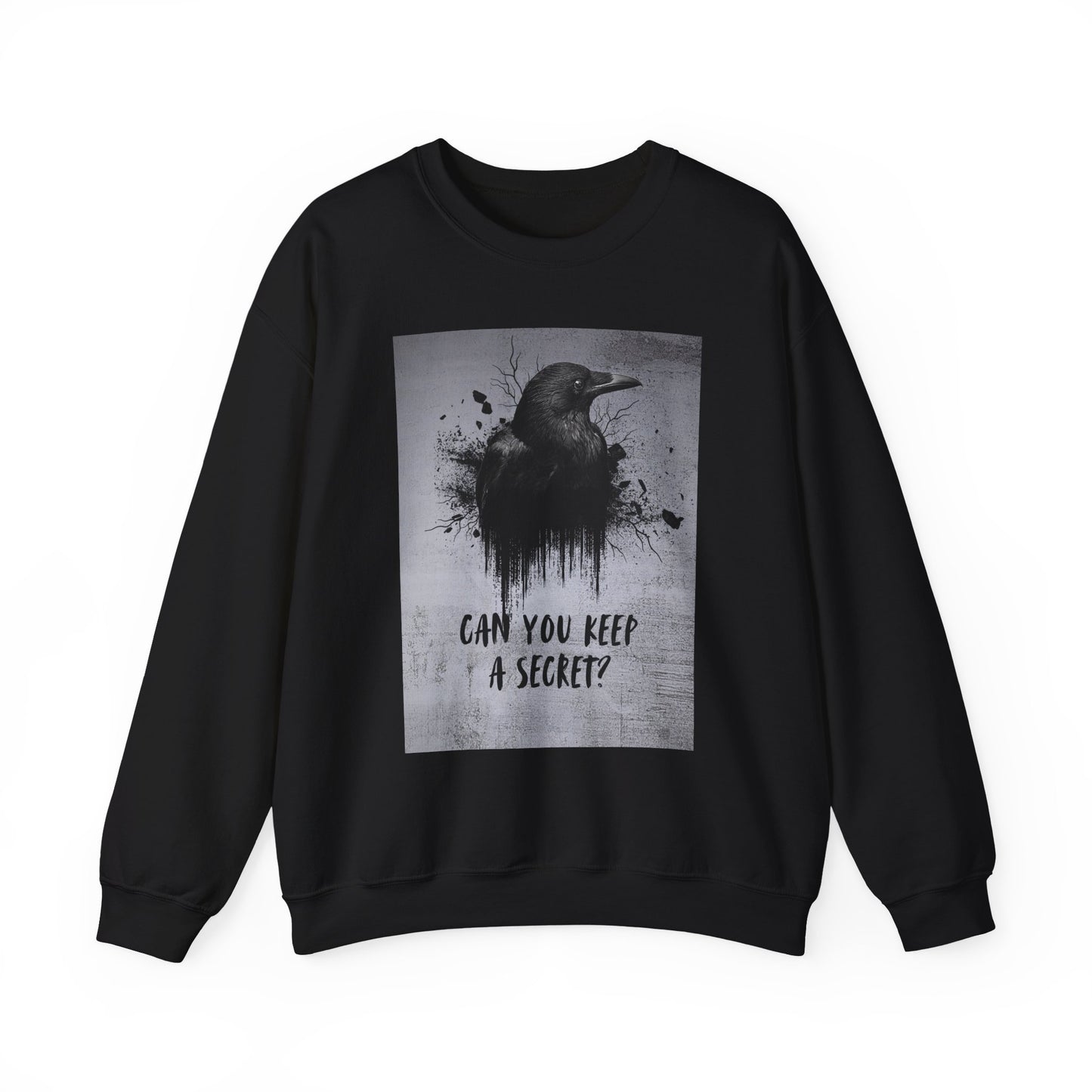 Mystical Vintage Crow Sweatshirt, Cozy Unisex Crewneck, Can You Keep A Secret, Gift for Nature Lovers, Fall Fashion, Halloween Attire