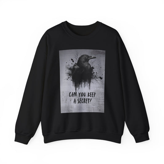 Mystical Vintage Crow Sweatshirt, Cozy Unisex Crewneck, Can You Keep A Secret, Gift for Nature Lovers, Fall Fashion, Halloween Attire