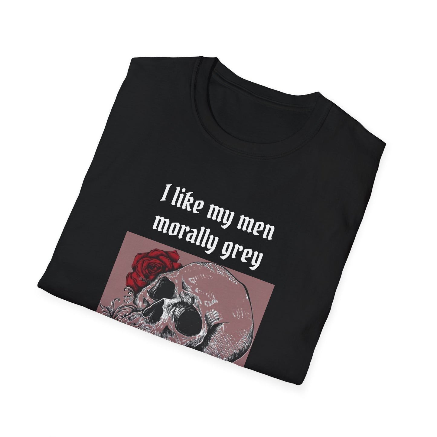 Morally Grey Skull T-Shirt, Dark Humor Tee, Unisex Graphic Shirt, Trendy Casual Wear, Perfect for Gifts or Fun Days Out