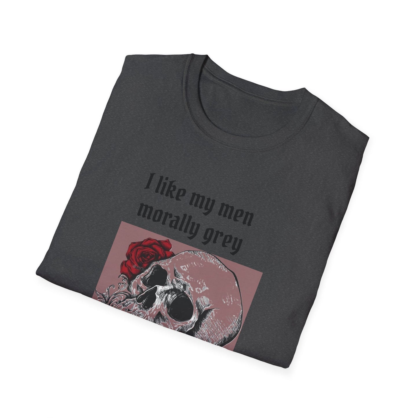 Morally Grey Skull T-Shirt, Dark Humor Tee, Unisex Graphic Shirt, Trendy Casual Wear, Perfect for Gifts or Fun Days Out