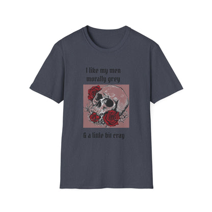 Morally Grey Skull T-Shirt, Dark Humor Tee, Unisex Graphic Shirt, Trendy Casual Wear, Perfect for Gifts or Fun Days Out