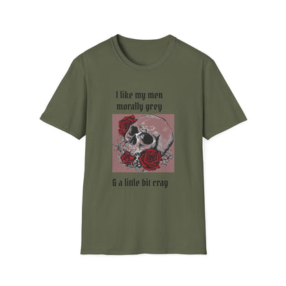 Morally Grey Skull T-Shirt, Dark Humor Tee, Unisex Graphic Shirt, Trendy Casual Wear, Perfect for Gifts or Fun Days Out