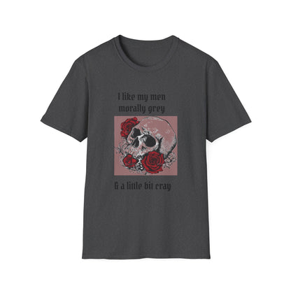 Morally Grey Skull T-Shirt, Dark Humor Tee, Unisex Graphic Shirt, Trendy Casual Wear, Perfect for Gifts or Fun Days Out