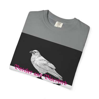 Stylish Unisex Garment-Dyed T-Shirt with Artistic Bird Print, Casual Wear, Graphic Tee, Gift for Bird Lovers, Streetwear