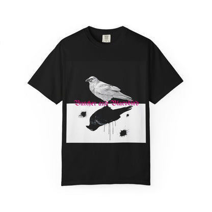 Stylish Unisex Garment-Dyed T-Shirt with Artistic Bird Print, Casual Wear, Graphic Tee, Gift for Bird Lovers, Streetwear